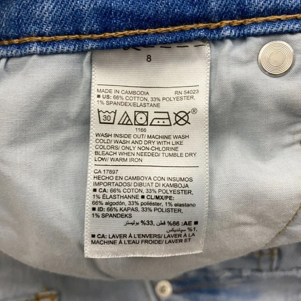 Old Navy The Perfect Straight Ankle Distressed Raw Hem Women's size 8 Blue Jeans - Picture 5 of 5